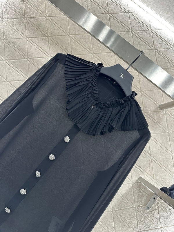 CHANEL LACE RUFFLED SHIRT STYLE 285