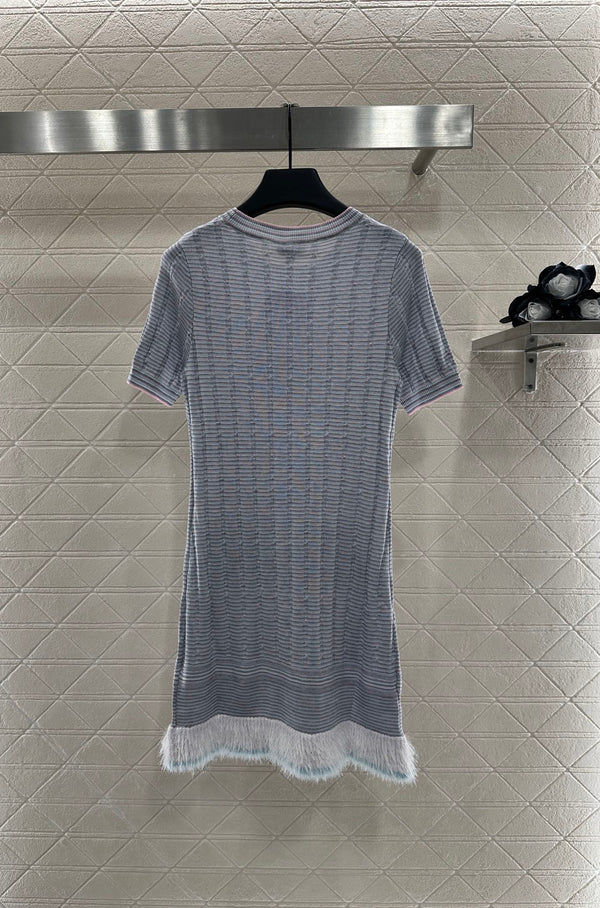 CHANEL KNIT CASHMERE SHORT SLEEVE DRESS STYLE 278