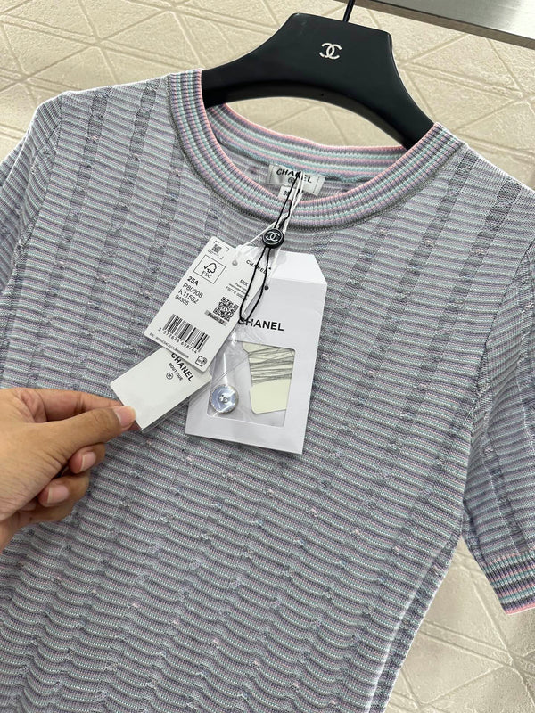 CHANEL KNIT CASHMERE SHORT SLEEVE DRESS STYLE 278