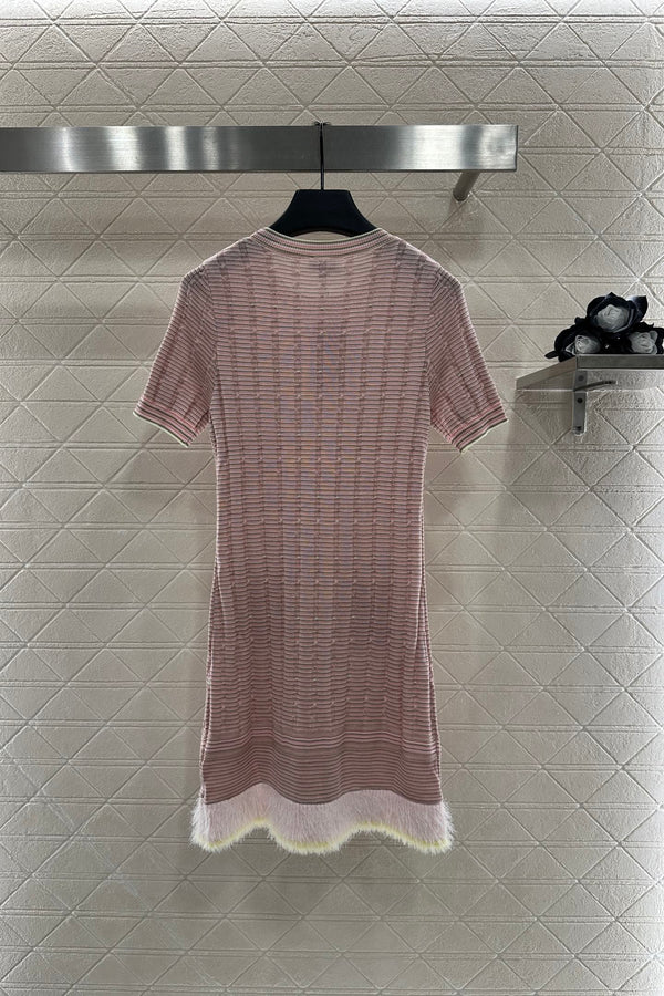CHANEL KNIT CASHMERE SHORT SLEEVE DRESS STYLE 277