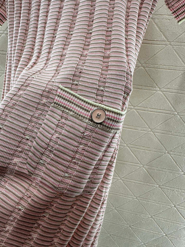 CHANEL KNIT CASHMERE SHORT SLEEVE DRESS STYLE 277