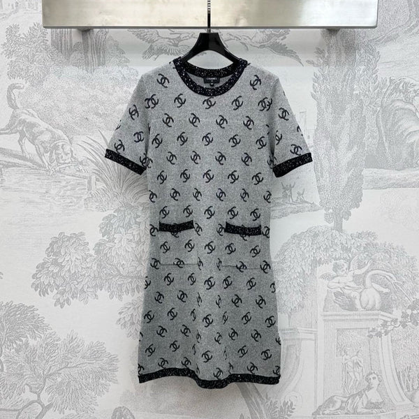 CHANEL KNIT SEQUIN SHORT SLEEVE DRESS STYLE 275