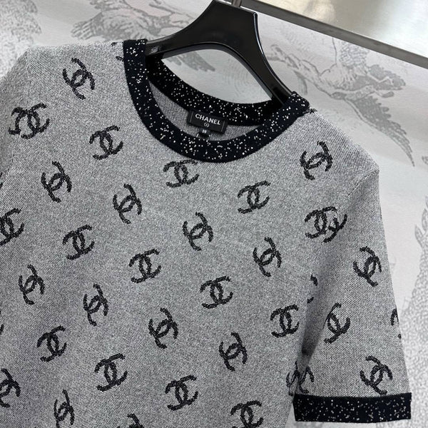 CHANEL KNIT SEQUIN SHORT SLEEVE DRESS STYLE 275