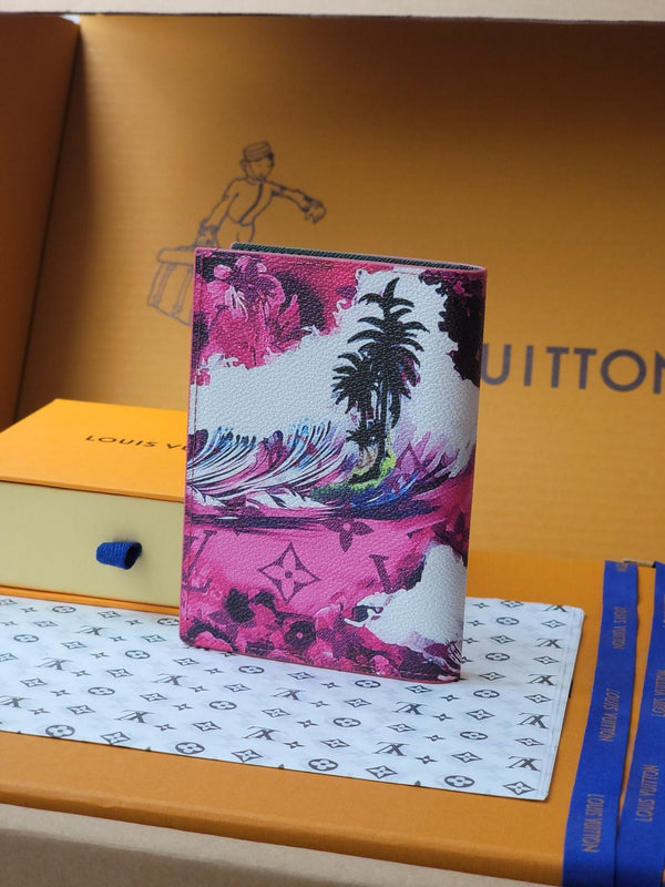 Portafoglio LV 14 cm in tela monogramma rosa 261848