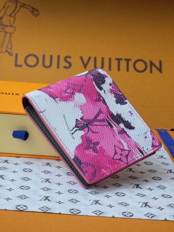 LV Slender Wallet 11cm Pink Monogram Canvas 261853