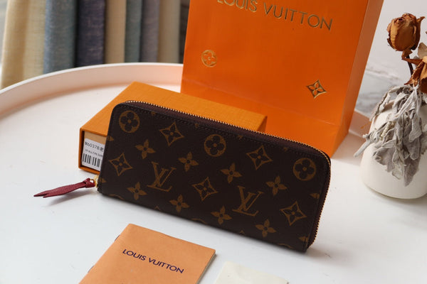 LV Clemence Wallet Dark Brown Monogram Canvas 261869