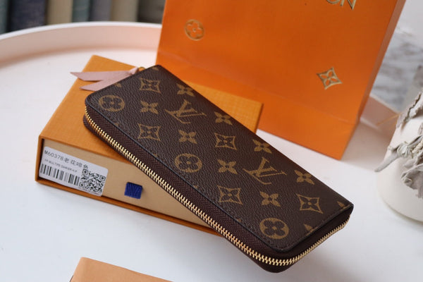 LV Clemence Wallet Light Brown Monogram Canvas N60742