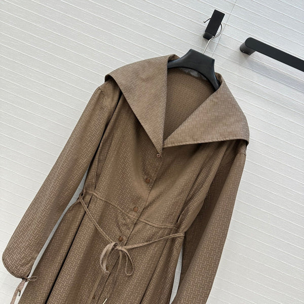 Hm Trench Coat H Dark Pattern Brown Cotton