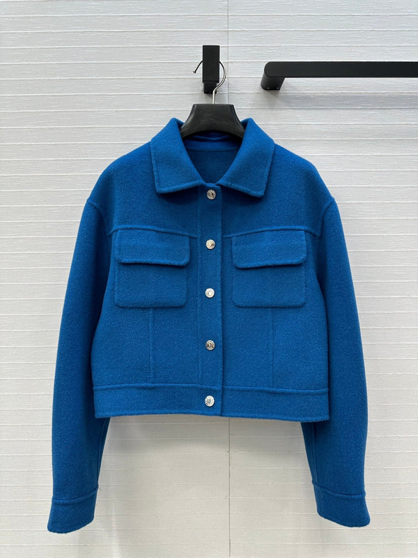 HM Jacket in Blue Wool and Cashmere