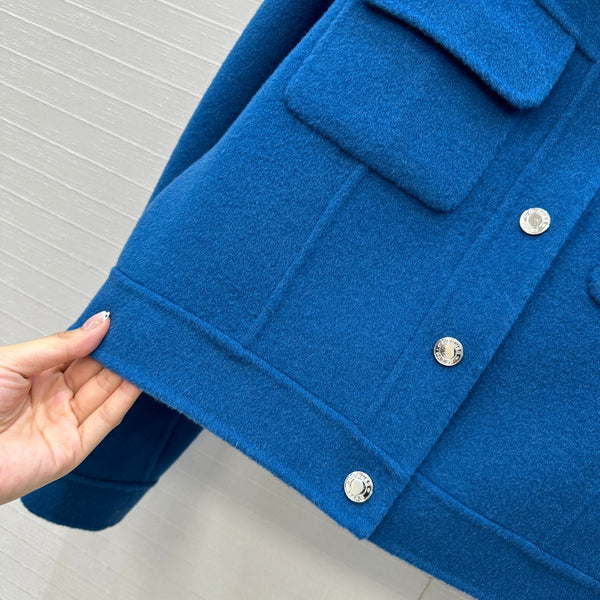HM Jacket in Blue Wool and Cashmere