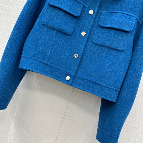 HM Jacket in Blue Wool and Cashmere