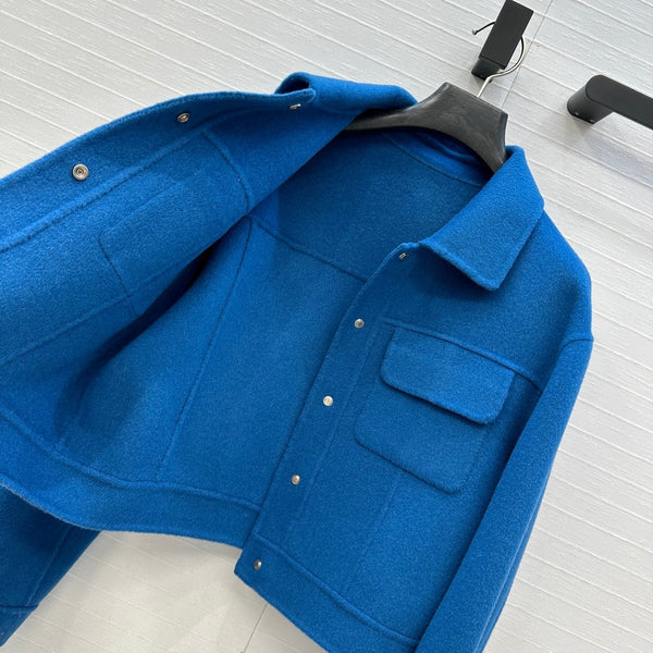 HM Jacket in Blue Wool and Cashmere