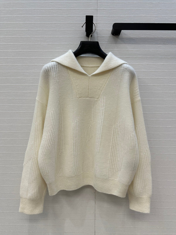 HM Letter Sweater in White Cashmere