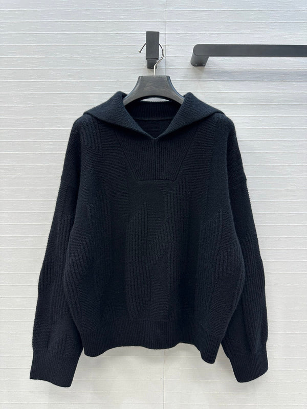 HM Letter Sweater in Black Cashmere
