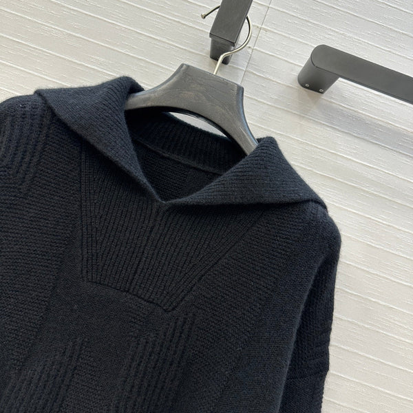 HM Letter Sweater in Black Cashmere