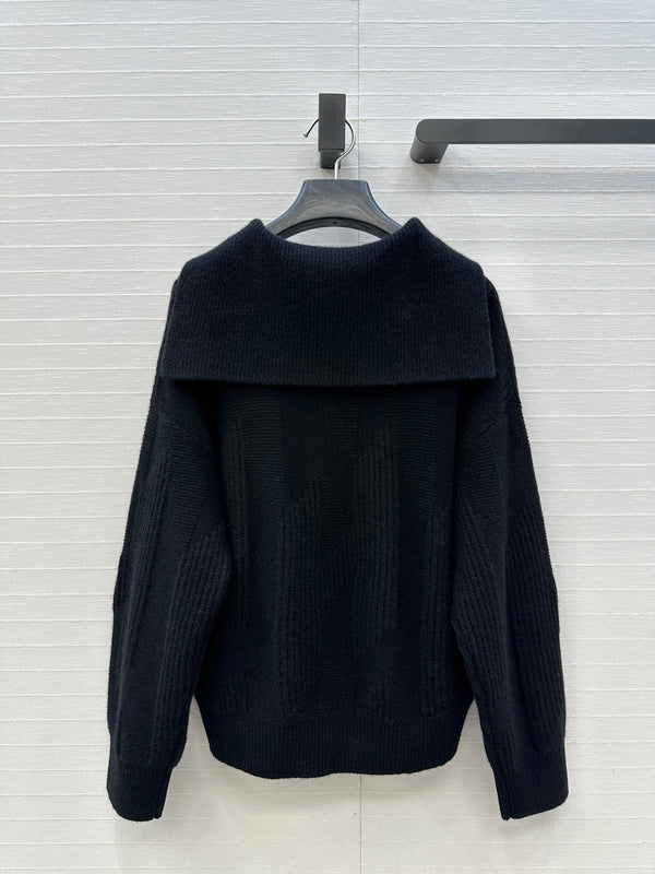 HM Letter Sweater in Black Cashmere