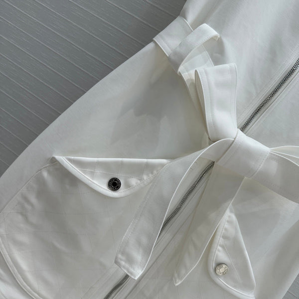 HM Majia Zipped Sleeveless Dress in White Cotton