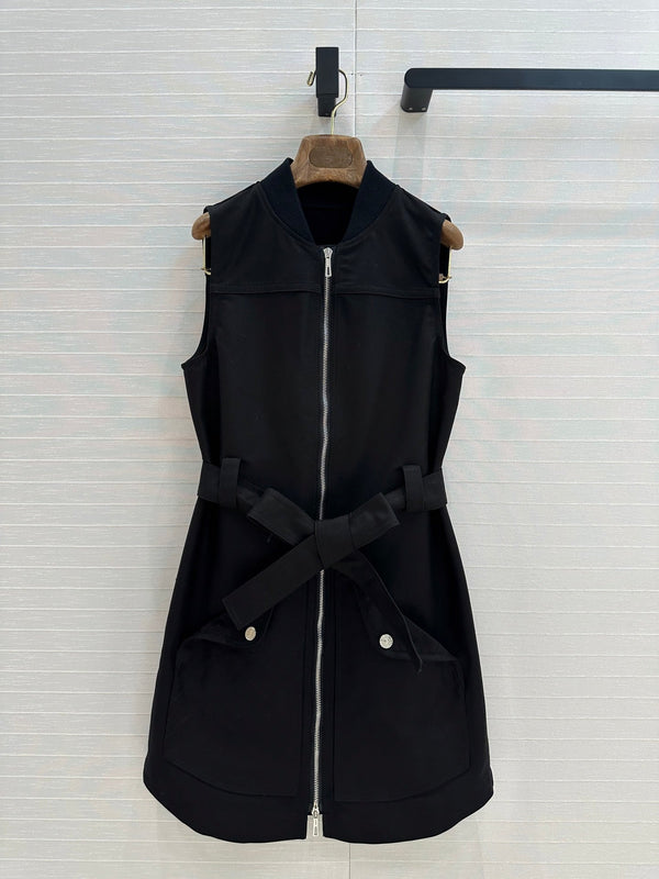 Abito senza maniche con cerniera HM Majia in cotone nero