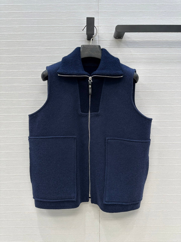 Gilet con zip HM 25S in cashmere blu