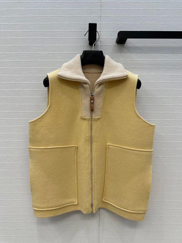 HM 25S Zipped Vest in Yellow Cashmere