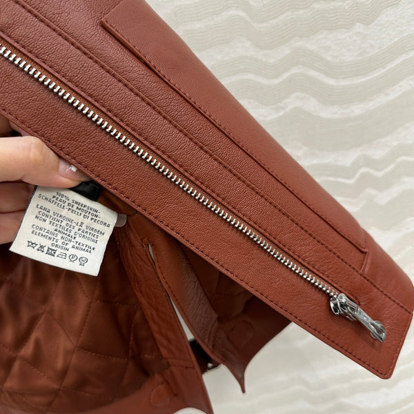 HM 25S Vest in Reddish-Brown Lambskin 297458