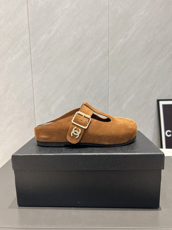 CC 25S Birkenstock Thick-Sole Loafers in Brown Suede 442538