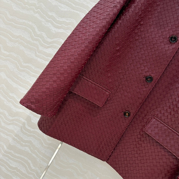 BV Jacket in Burgundy Lambskin