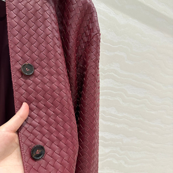BV Jacket in Burgundy Lambskin