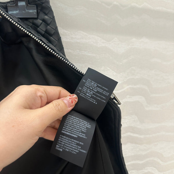 BV Skirt in Black Lambskin