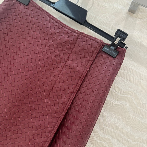 BV Skirt in Burgundy Lambskin