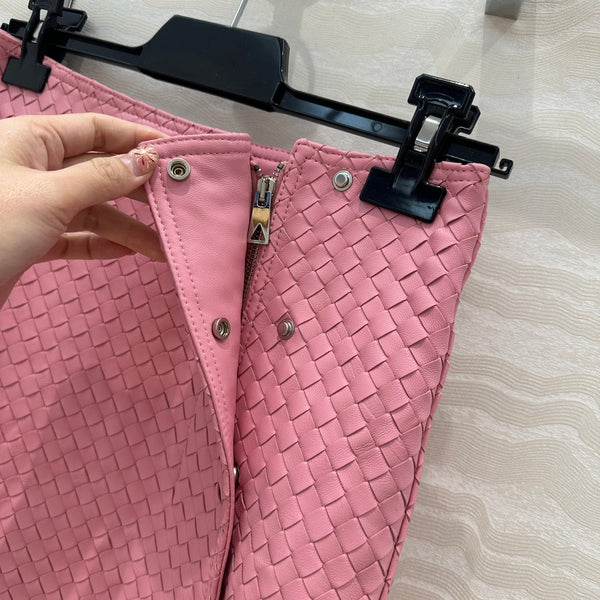BV Skirt in Pink Lambskin