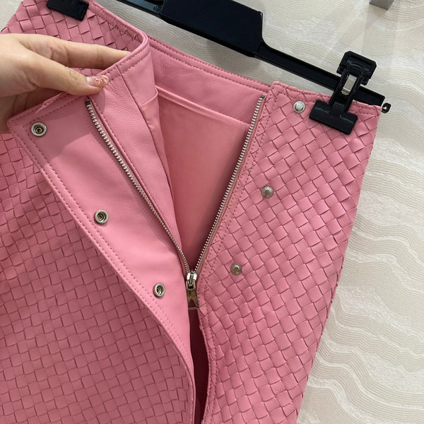 BV Skirt in Pink Lambskin