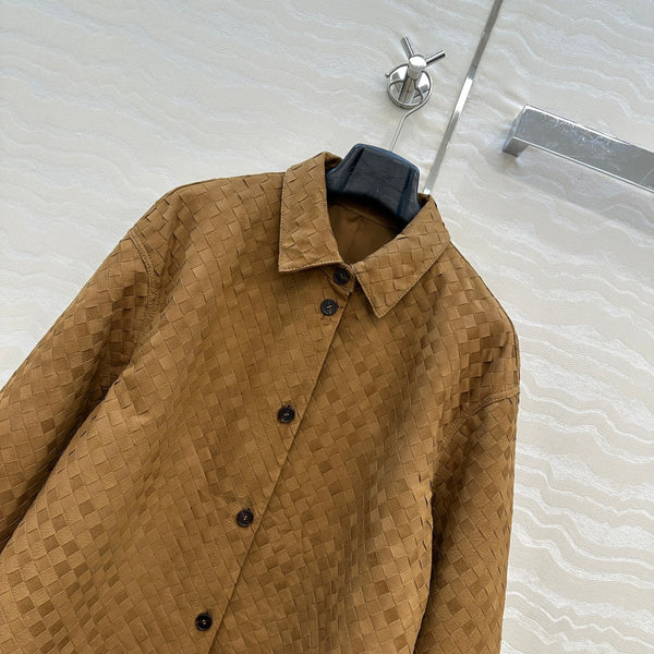 BV Shirt Jacket in Brown Cowhide Suede