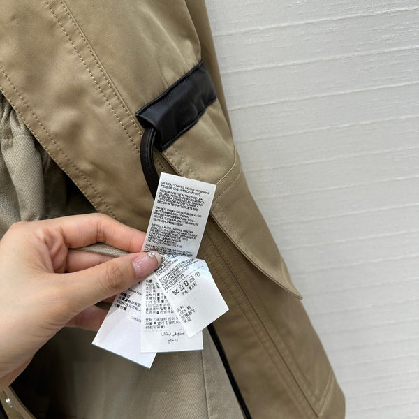 BV Shirt Jacket Leather Bound Belt in Brown Cotton