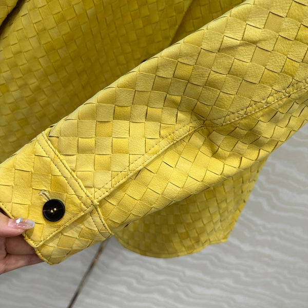 BV 25S Shirt Jacket In Yellow Cowhide Suede