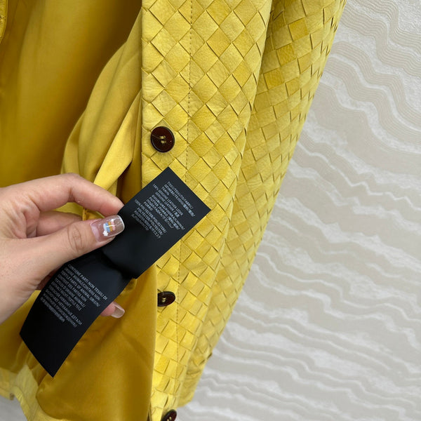 BV 25S Shirt Jacket In Yellow Cowhide Suede