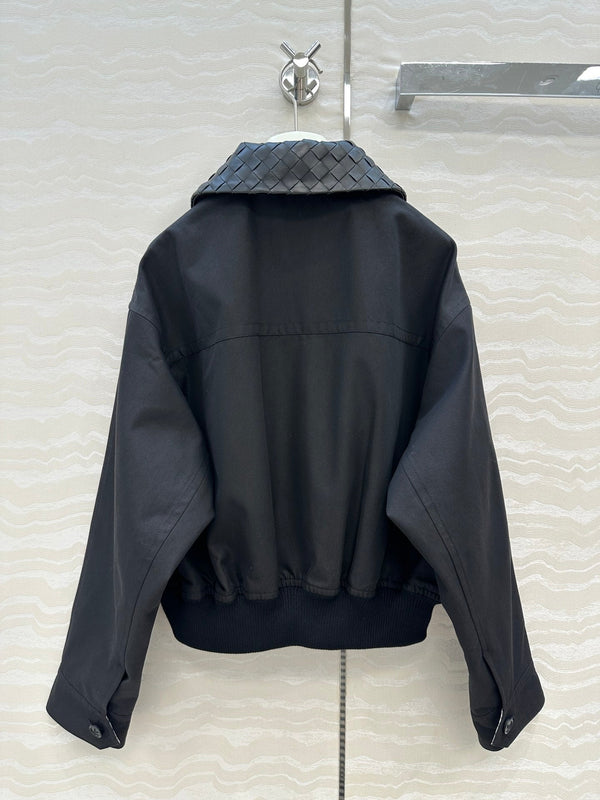 BV 25S Jacket Sheepskin Neck in Black Cotton