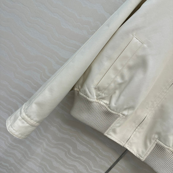 BV 25S Jacket Sheepskin Neck in White Cotton