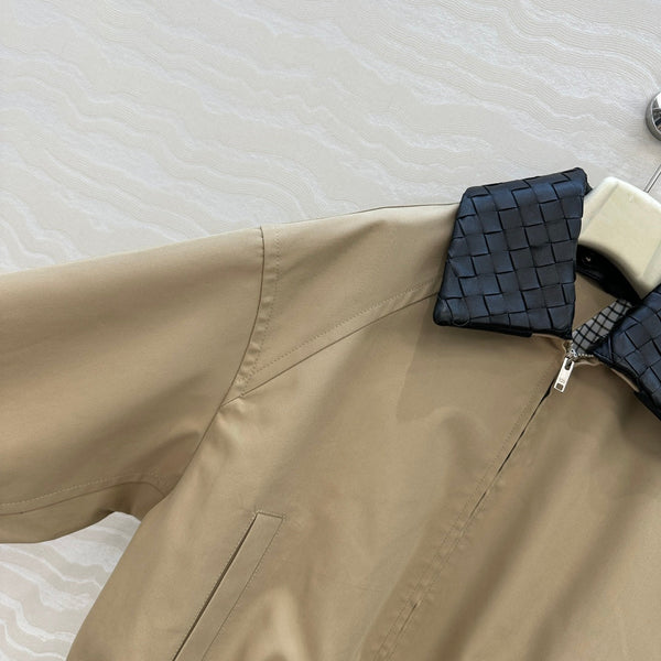 BV 25S Jacket Sheepskin Neck in Beige Cotton