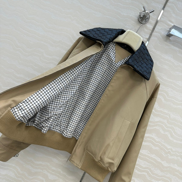 BV 25S Jacket Sheepskin Neck in Beige Cotton