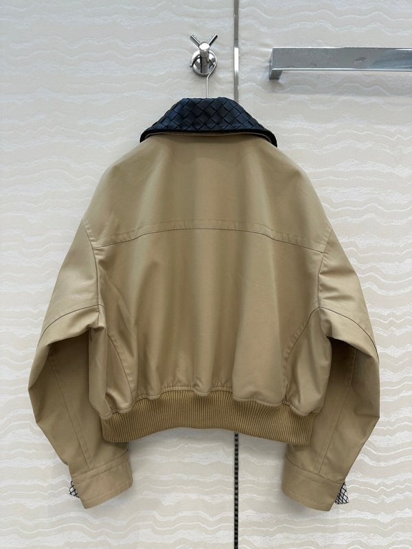 BV 25S Jacket Sheepskin Neck in Beige Cotton