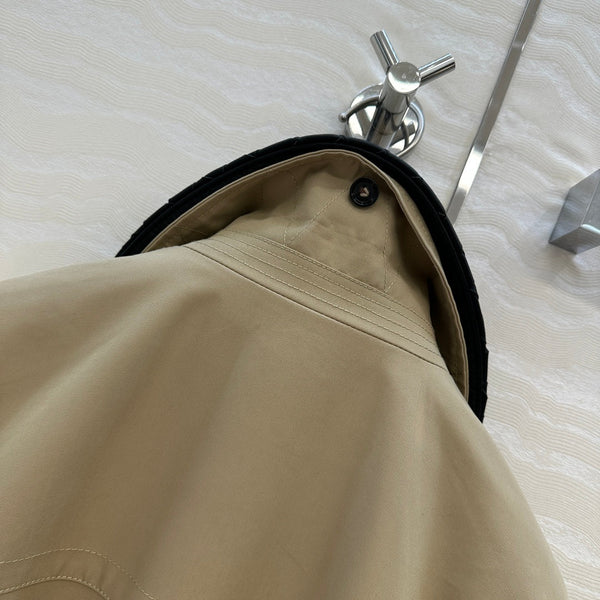 BV 25S Jacket Sheepskin Neck in Beige Cotton