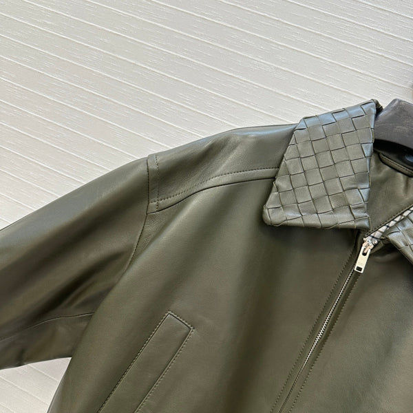 BV 25S Jacket in Olive Green Lambskin
