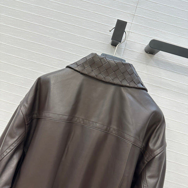 Giacca BV 25S in pelle di agnello color cioccolato