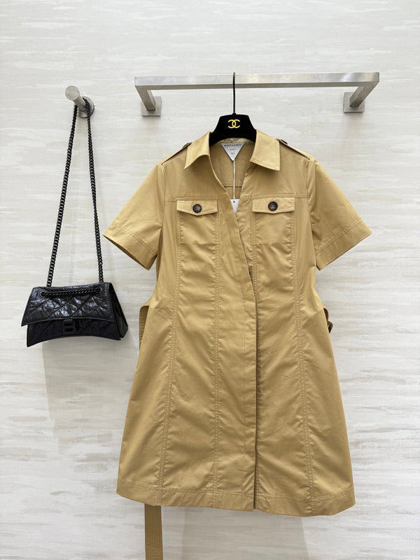 BV Shirt Dress In Yellow Cotton