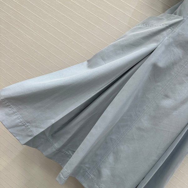 BV V-neck Rolled-Up Sleeve Dress in Light Blue Tencel