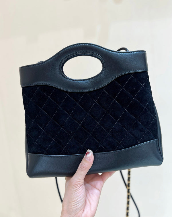 CC 25P Mini 31 Bag in Black Lambskin and Suede