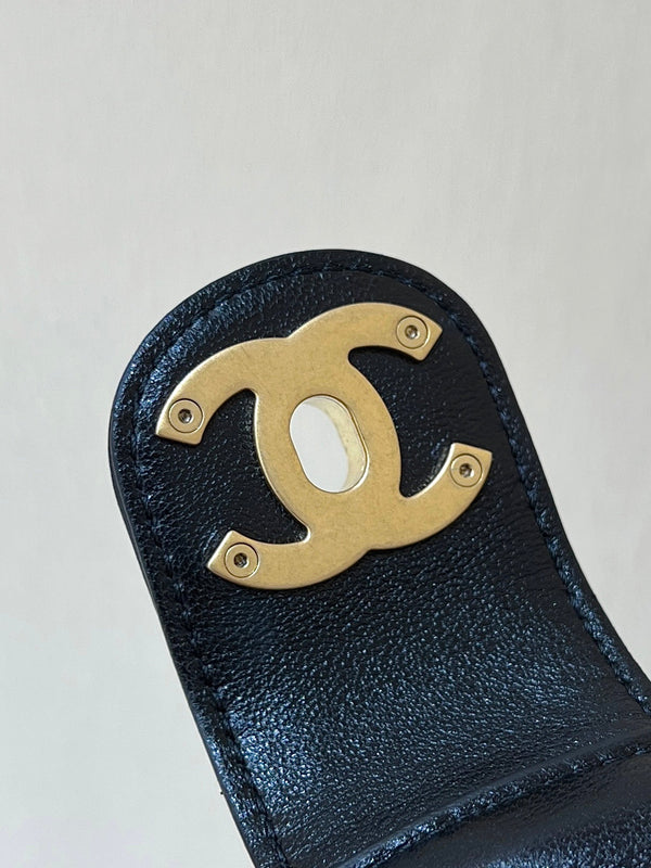 CC 25P Hippie Hobo Bag in Black Lambskin