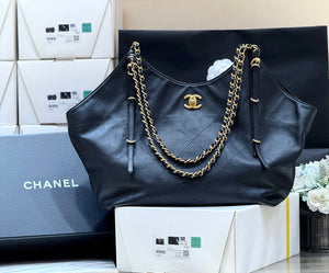 CC 25S Tote Bag in Black Calfskin