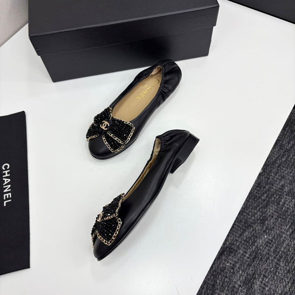 CC 25s Coco Beach Ballet Flats Black Sheepskin 331785